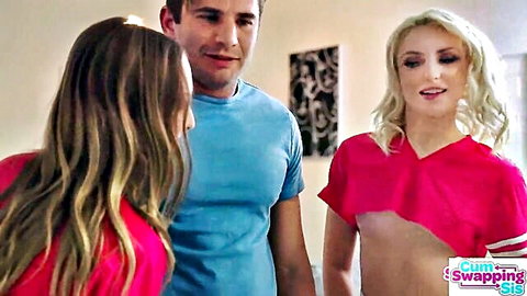 Britt Blair and Lily Larimar in hot threesome licking pussies