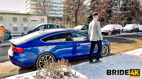 Sofia Lee in snowy car scene with man, teasing bride cheating theme