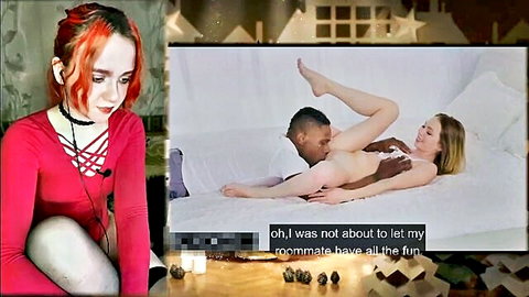Redhead watches blonde roommate's wild BBC pounding session