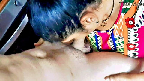 Stepmom tempts stepson with her pussy in intense oral encounter