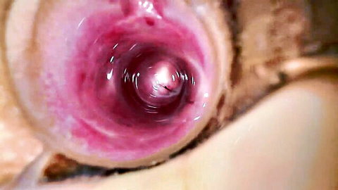 Intimate close-up camera deep inside Mia Foster's creamy teen pussy