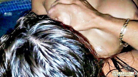 Latina beauty fucked in jacuzzi ends with facial cumshot
