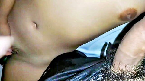 Amateur close-up of Latina chibola's nude torso and penetration in home video