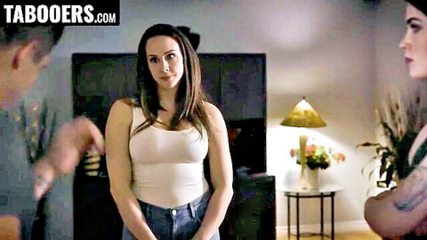 Chanel Preston and Evelyn Claire tease Nathan Bronson in stepsis threesome preview