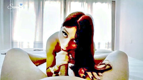 Mina in seductive POV nude pose, spreading legs and teasing breasts