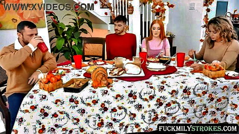 Thanksgiving stepsisters Arietta Adams and Cherry Fae at family dinner