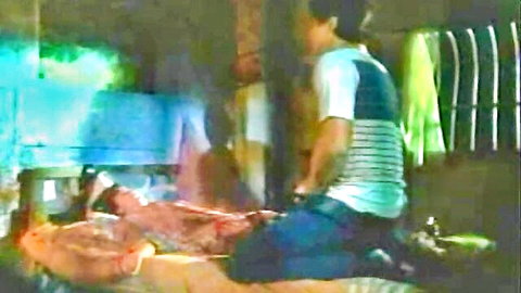 Anna Marie Gutierrez in intimate sex story scene, man kneeling over her on floor