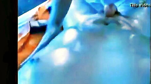 Asian mature woman giving erotic dick care massage in tub