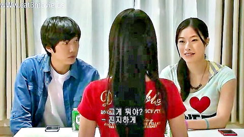 Clothed Asian trio in casual chat, Korean adult video thumbnail