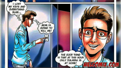 Nerd boy panics over lost keys in Welcomix lingerie party comic