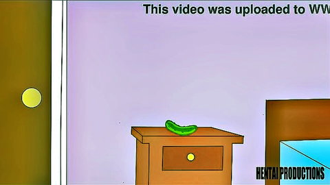 Hentai animation: Summer solo masturbation with cucumber leading to squirt