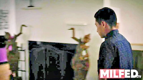 MILF stepmom and exotic friends seduce young man in steamy encounter
