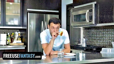 Stepbrother eating in kitchen, FreeUse Fantasy with Maya Farrell ebony big tits stepsis