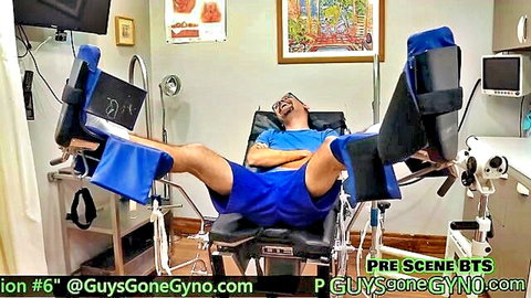 Angel Ramiraz restrained in gyno chair for cum extraction medical fetish