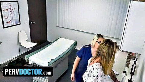 Kyler Quinn as cute blonde patient in doctor's office exam with nurse