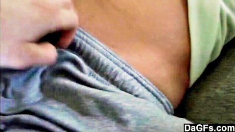 Kennedy Leigh busty babe pants pulled down, exposing ass and pussy