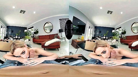 Blake Blossom nude solo pose exposing pussy in VR POV
