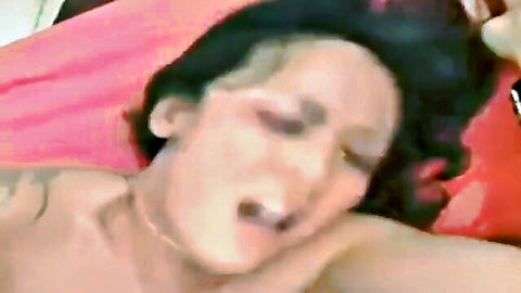 Young Asian brunette amateur with tongue out in moaning ecstasy closeup