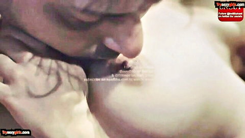 Mature man sucking busty Indian woman's nipple in Kamasutra Suhagraat scene