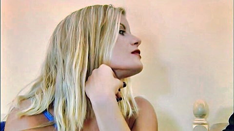 Silvia Saint seductive profile in blue lingerie from Academy 2000
