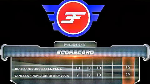 Vanessa Vega close loss to Rick Fantana in Evolved Fights wrestling scorecard