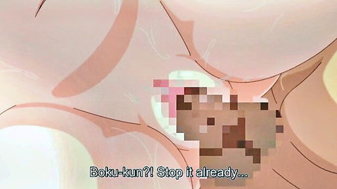 Blushing anime hentai girl with massive tits in censored sex scene