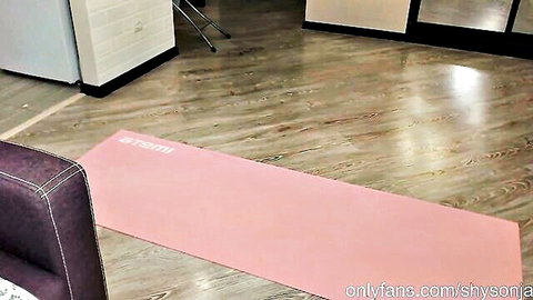 Sonja Shy OnlyFans yoga mat setup for flexible tease poses