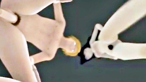 Blonde futa RWBY animated characters in explicit nude penetration scene