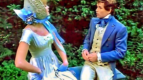 Annette Haven in vintage period gown with co-star in 1976 History Lessons scene