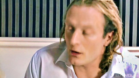 Blonde husband intense face in cheating anal scene with Christen