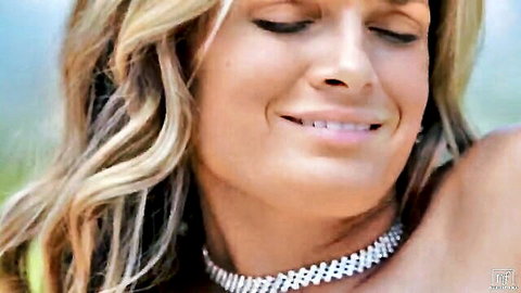 Blonde beauty smiling outdoors in choker necklace, NubileFilms In Bloom thumbnail