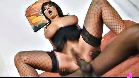 Joss Lescaf plumper in fishnet stockings gets vaginal pounding
