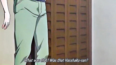 Hentai thumbnail: Male character in green pants spotting Hassaku-san, Toshi Densetsu Series 3