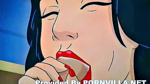 Indian hentai beauty with black hair savoring red treat orally