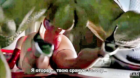 Soviet hentai scene: muscular man fucked by green monster creature