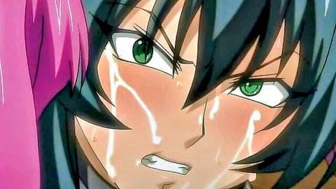 Taimanin Yukikaze 2 hentai close-up of teary-eyed green-eyed anime girl with flushed face