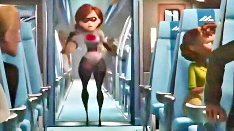 Elastigirl's incredible fat booty in tight superhero suit, hentai tease