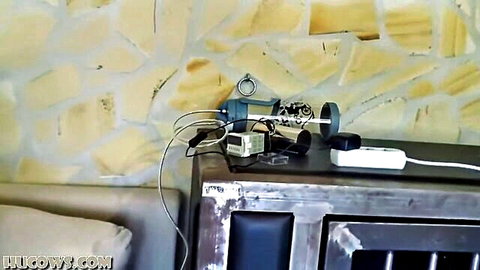 BDSM milking machine setup for fetish play