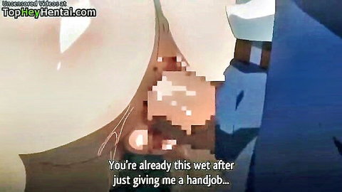 Hentai teen with massive tits wet after handjob scene