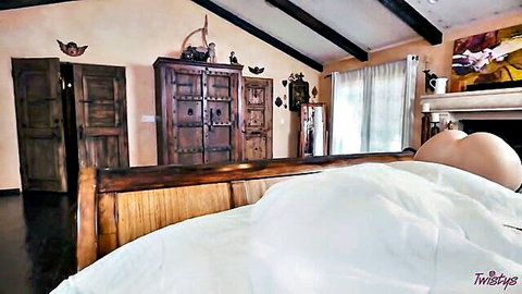 Demi Sutra's big ebony ass exposed on bed with Jane Wilde and Mistress Alexis