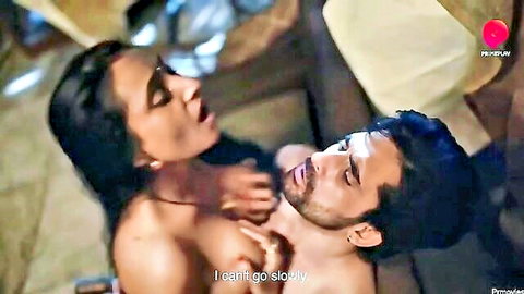 Passionate Indian couple in intense cowgirl sex scene, woman on top