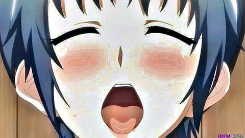 Ahegao-faced blue-haired anime MILF from Beloved Mother 2 hentai