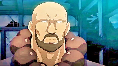 Intense bald muscular exorcist in Kukkyou Taimashi 2 hentai thumbnail