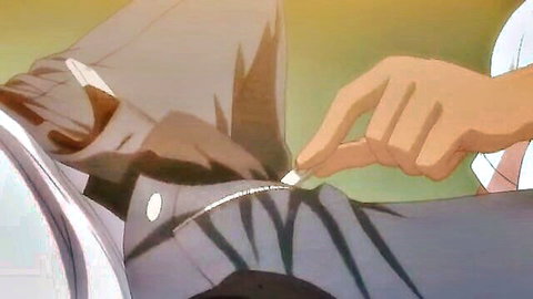 Hentai schoolgirl in train uniform touched intimately under skirt