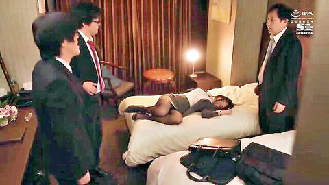 Suzu Aiho busty G-cup new employee in hotel with harassing bosses JAV