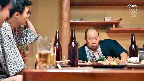 Nina Nishimura in JAV hot spring boss party, yukata drinks scene
