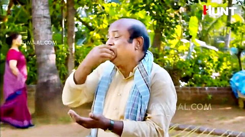 Indian MILF in red saree with bald man in kurta outdoors from Khatshala Ep1