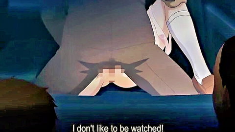 Hentai anime girl in stockings bent over by old man, censored sex
