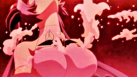 Hentai magical girl Elena with cum on big pink tits and ass