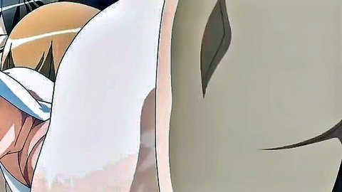 Hentai anime girls with big asses exposed in white lingerie from behind